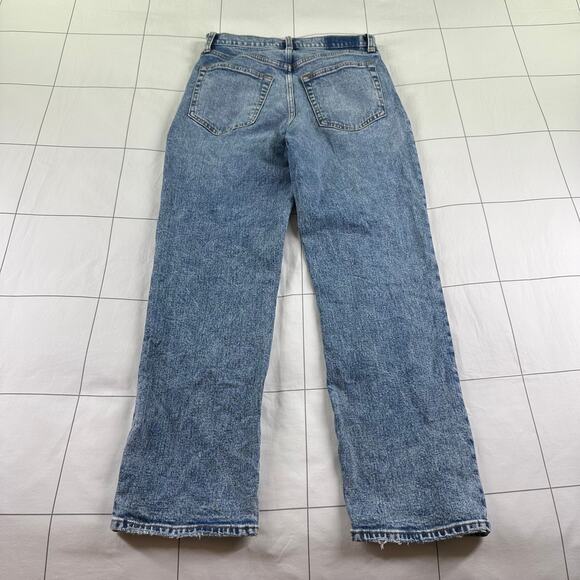 Abercrombie & Fitch Jeans Womens 28 Blue Ankle Straight Knee Patch Ultra High - Picture 2 of 11